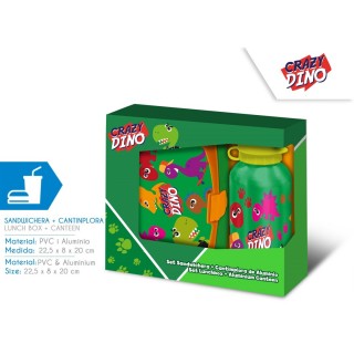 Komplektas Dino: gertuvė 400ml+pietų dėžutė